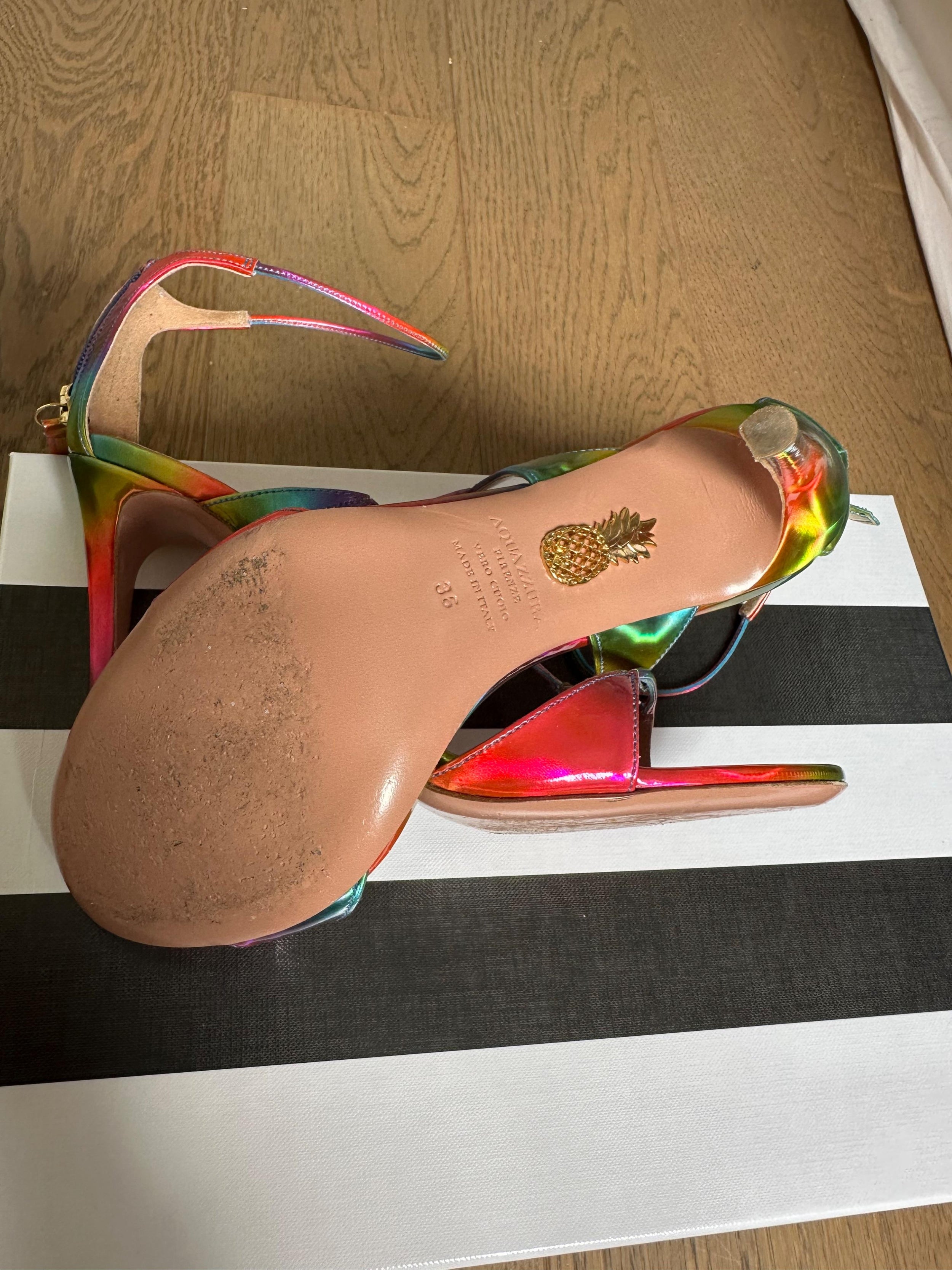 Aquazurra Hologram Heeled Sandals