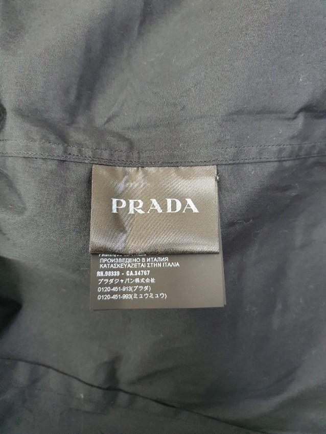Prada Black Cotton Poplin Mens Shirt