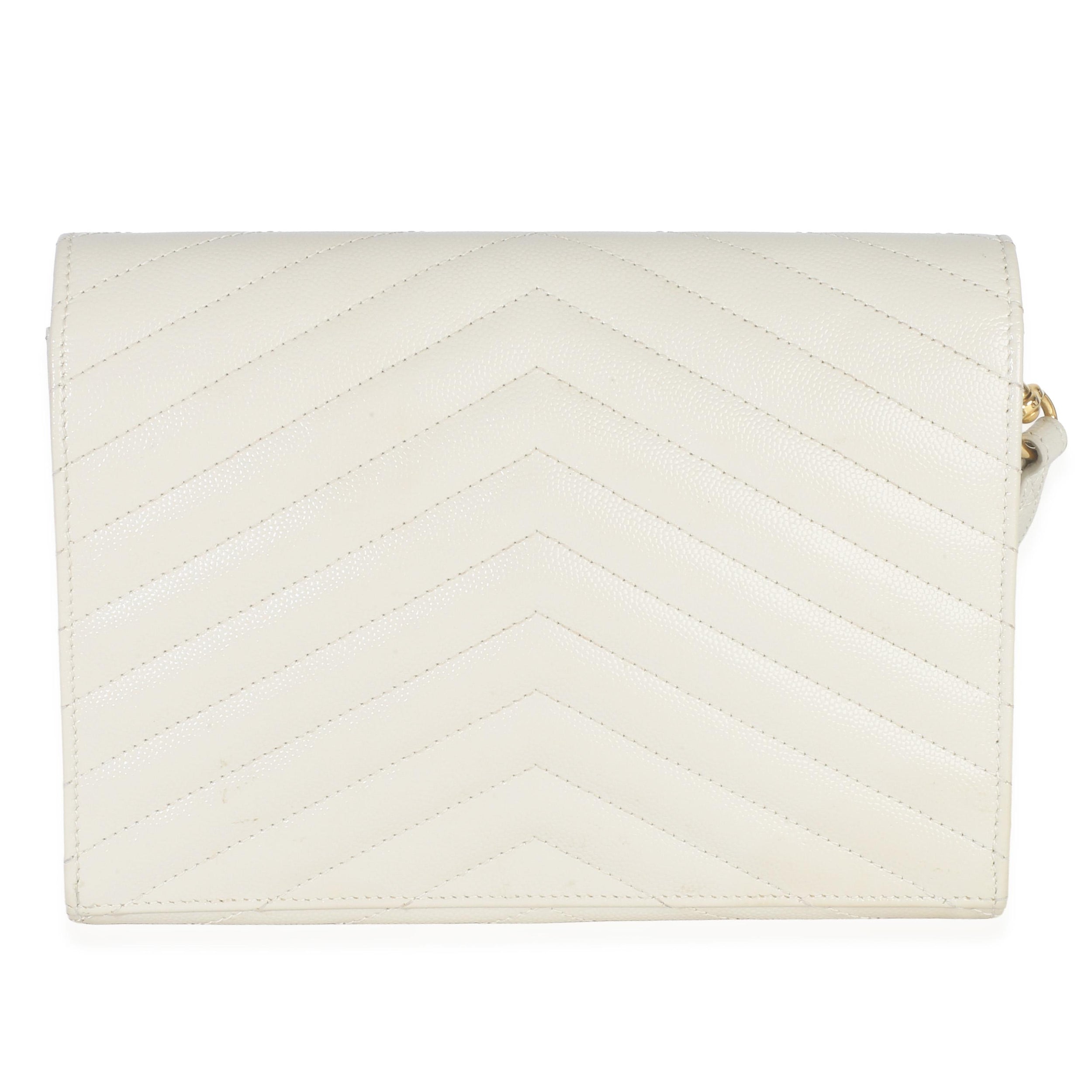 Saint Laurent Soft Grain De Poudre Triquilt Monogram Clutch
