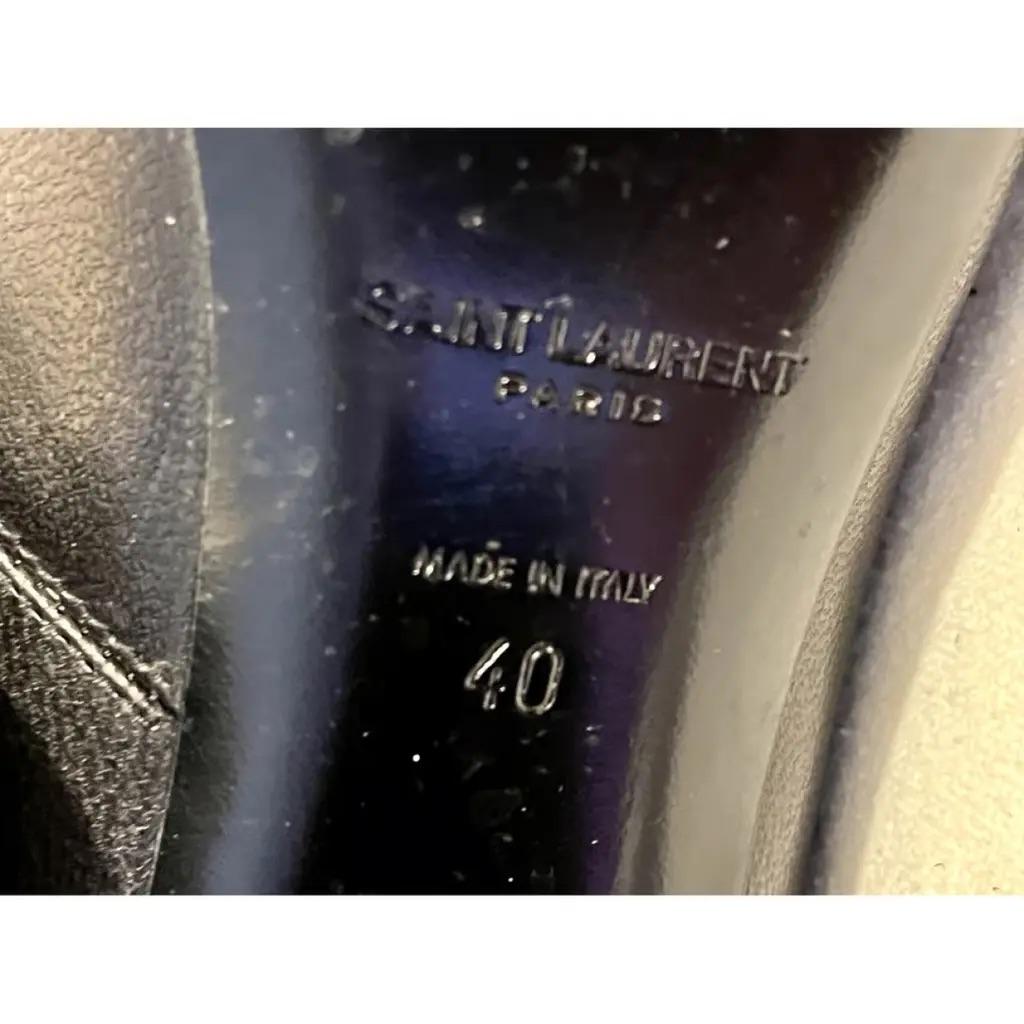 Saint Laurent Babies 90 Black Leather Ankle Boots