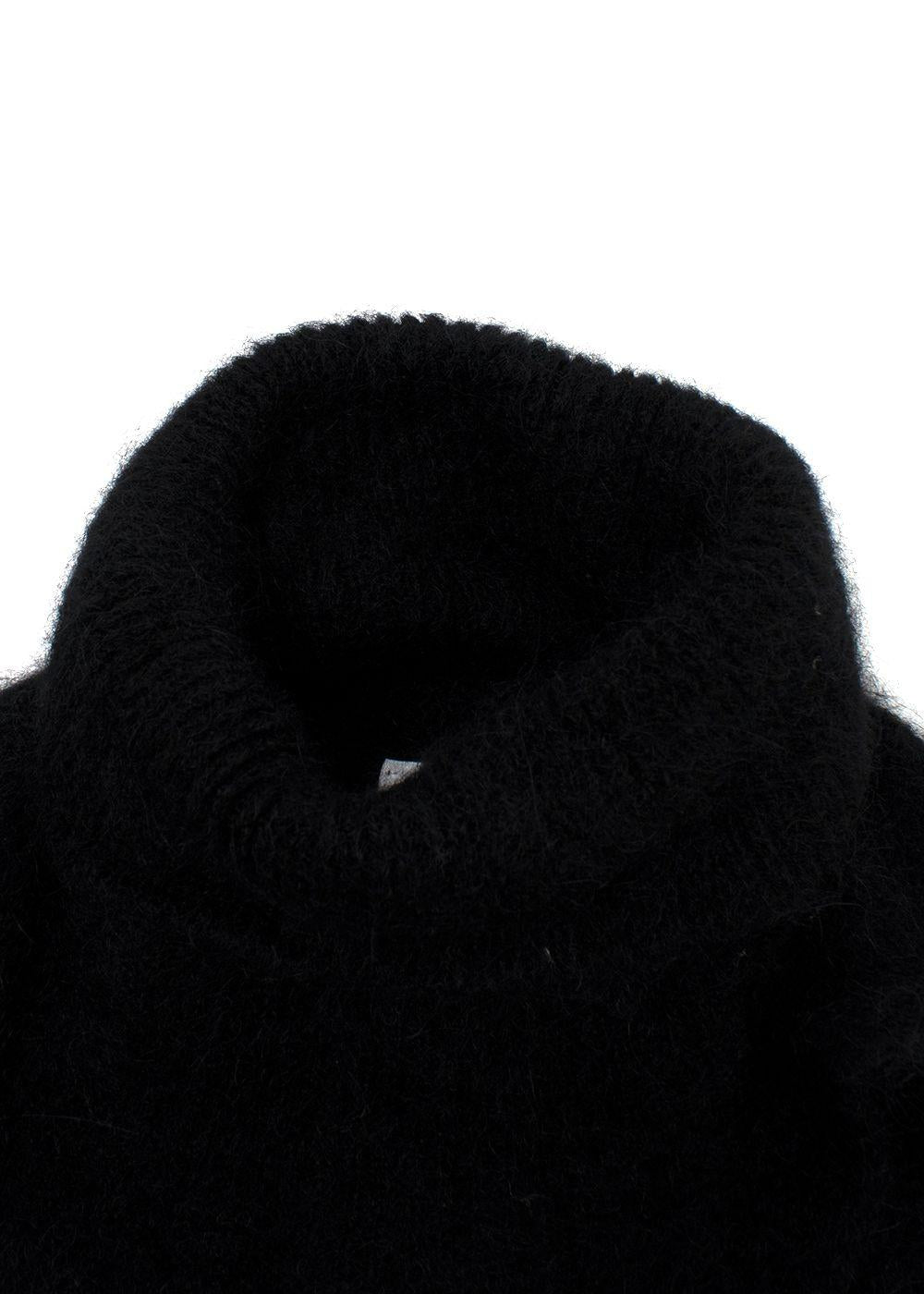 Ganni Black Brushed Alpaca Wrap Jumper