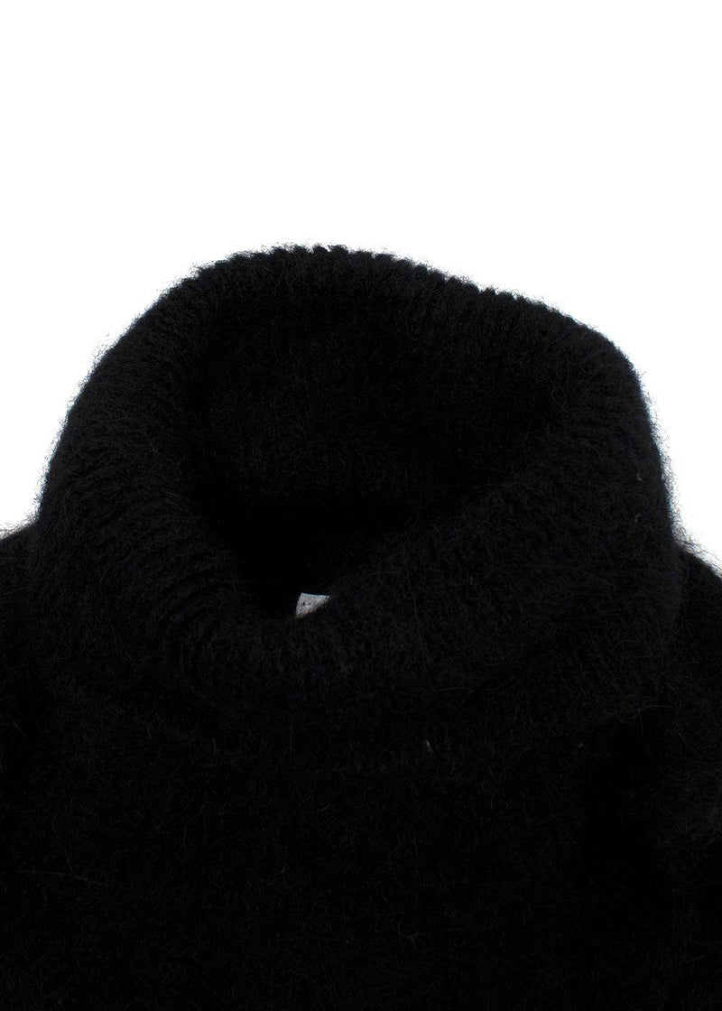 Ganni Black Brushed Alpaca Wrap Jumper