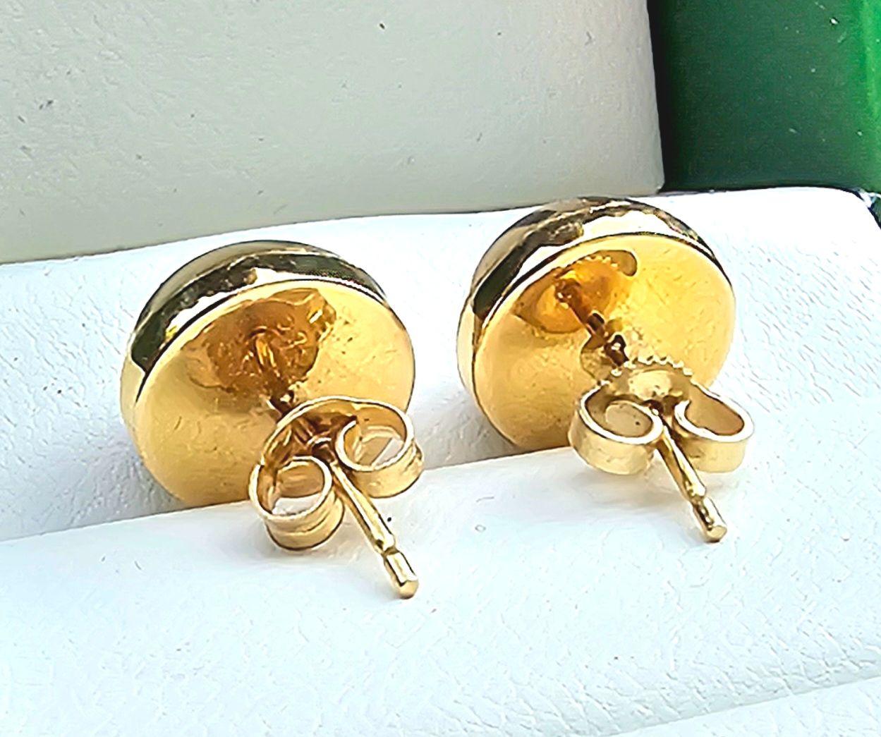 Bespoke Gold And Enamel Dome Earrings 10mm