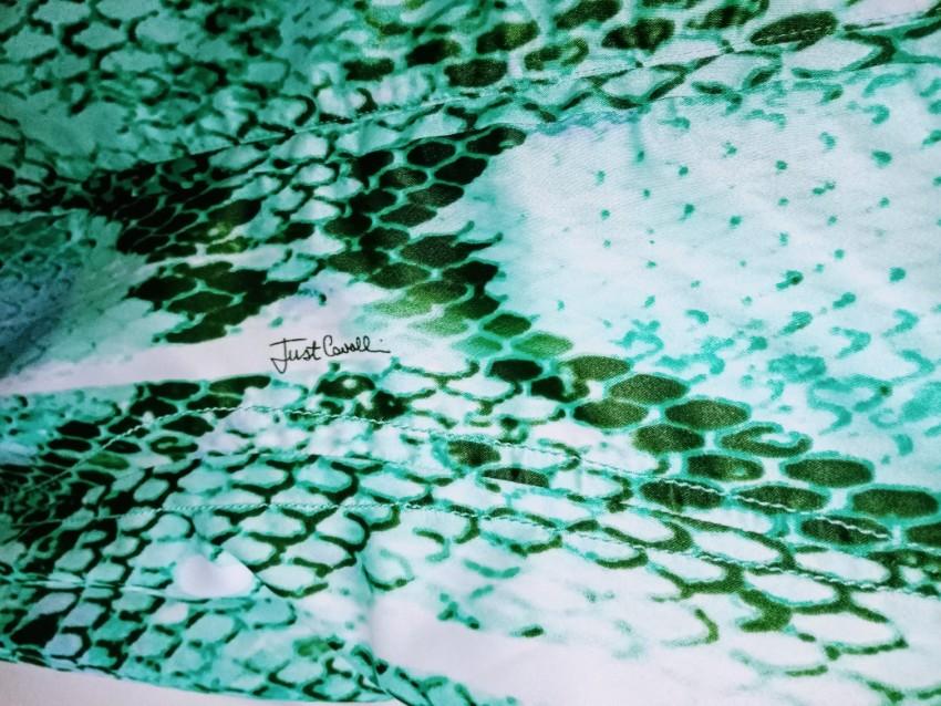 Just Cavalli Snake Print Green Dress