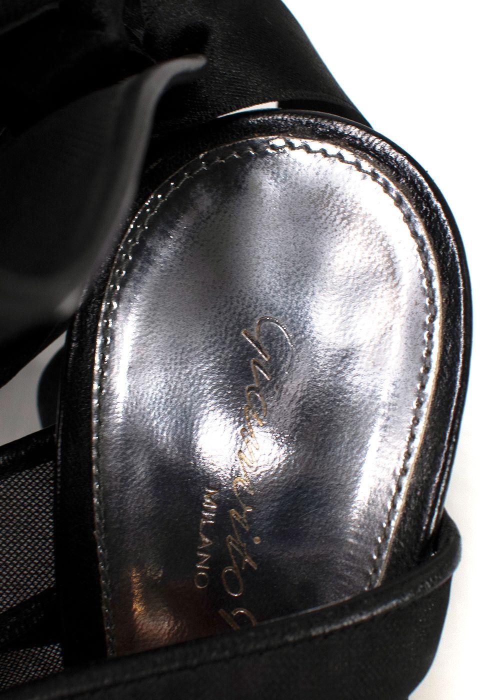 Gianvito Rossi Black Mesh Wrap Sandals
