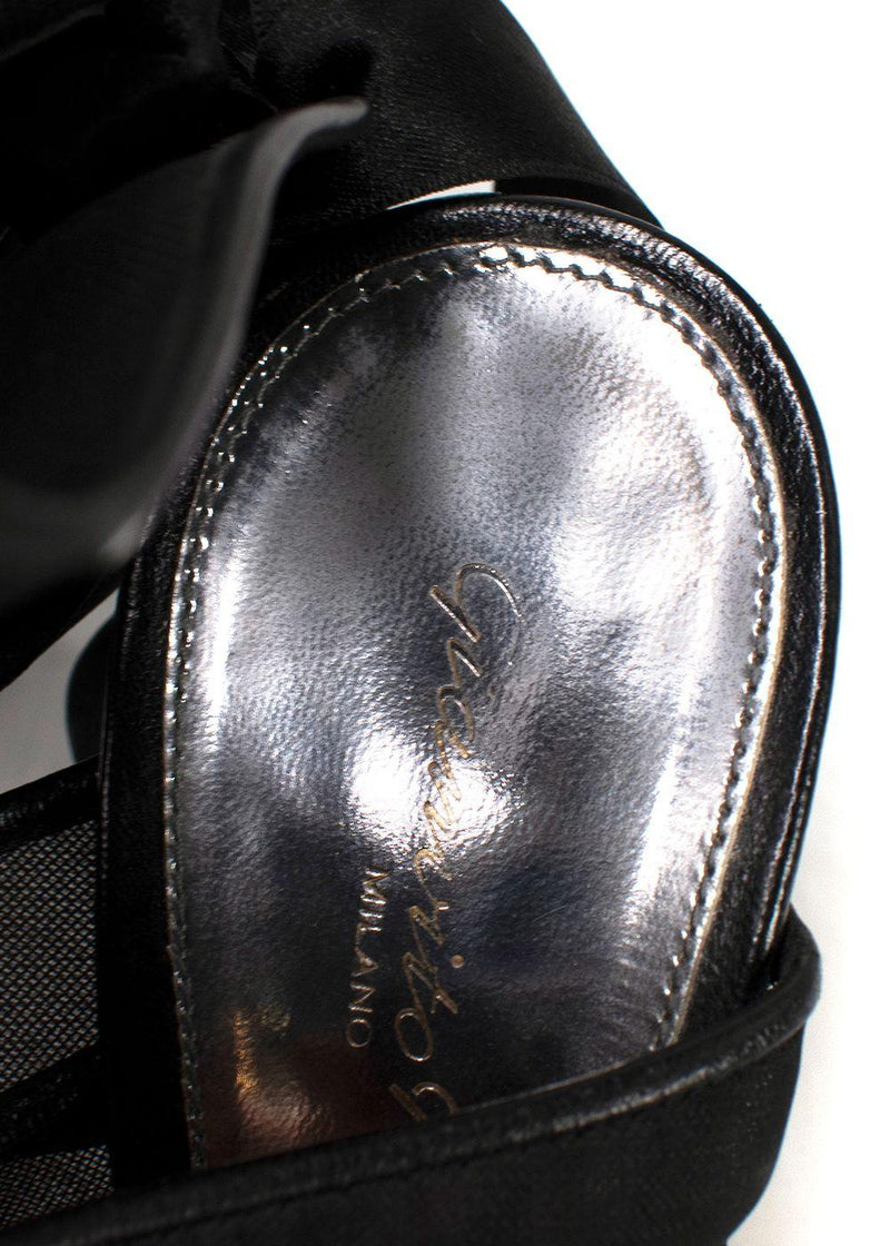 Gianvito Rossi Black Mesh Wrap Sandals