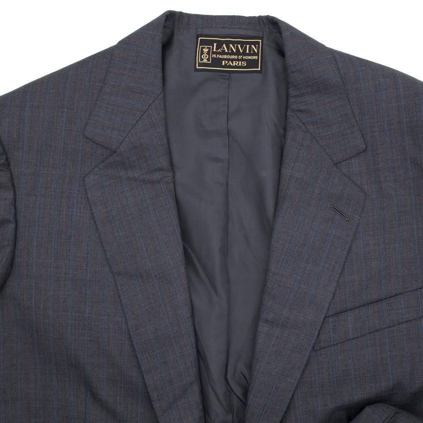 Lanvin Grey and Red Pinstripe Blazer