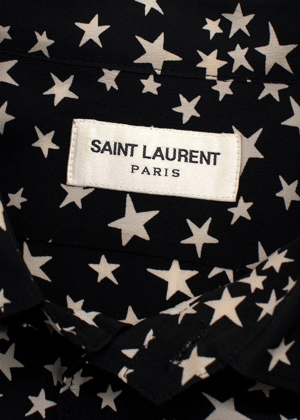 Saint Laurent Black and White Star Blouse