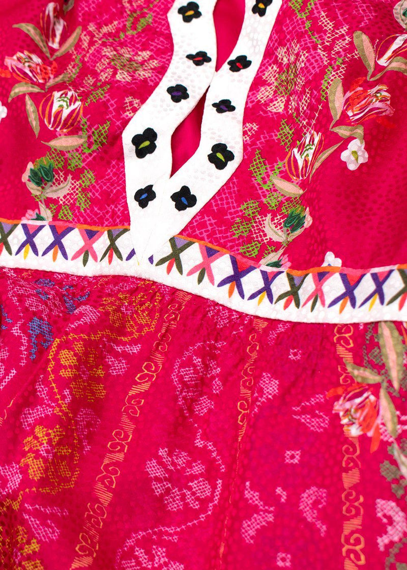 Saloni Tabitha Dress in Fuchsia Falls print