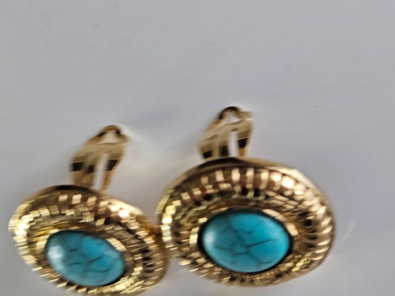 Chanel Vintage Cabochon Clip Earrings