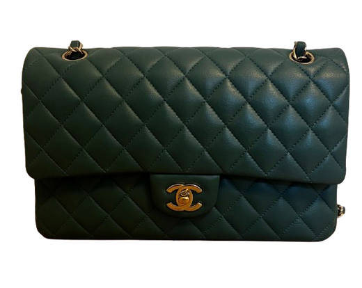 Chanel Teal Green Medium Quilted Flap Bag