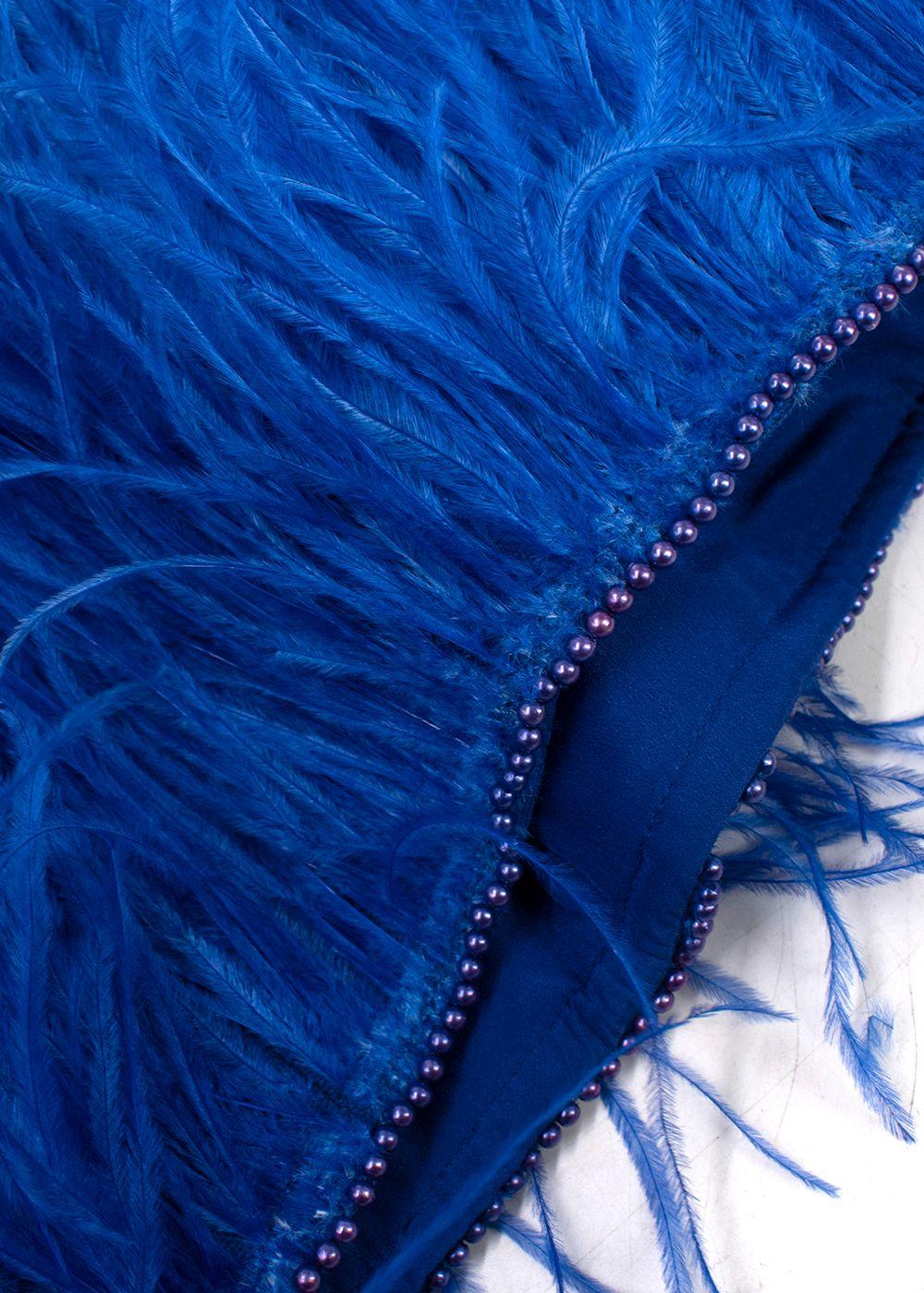 The Attico Electric Blue Feather Tube Top