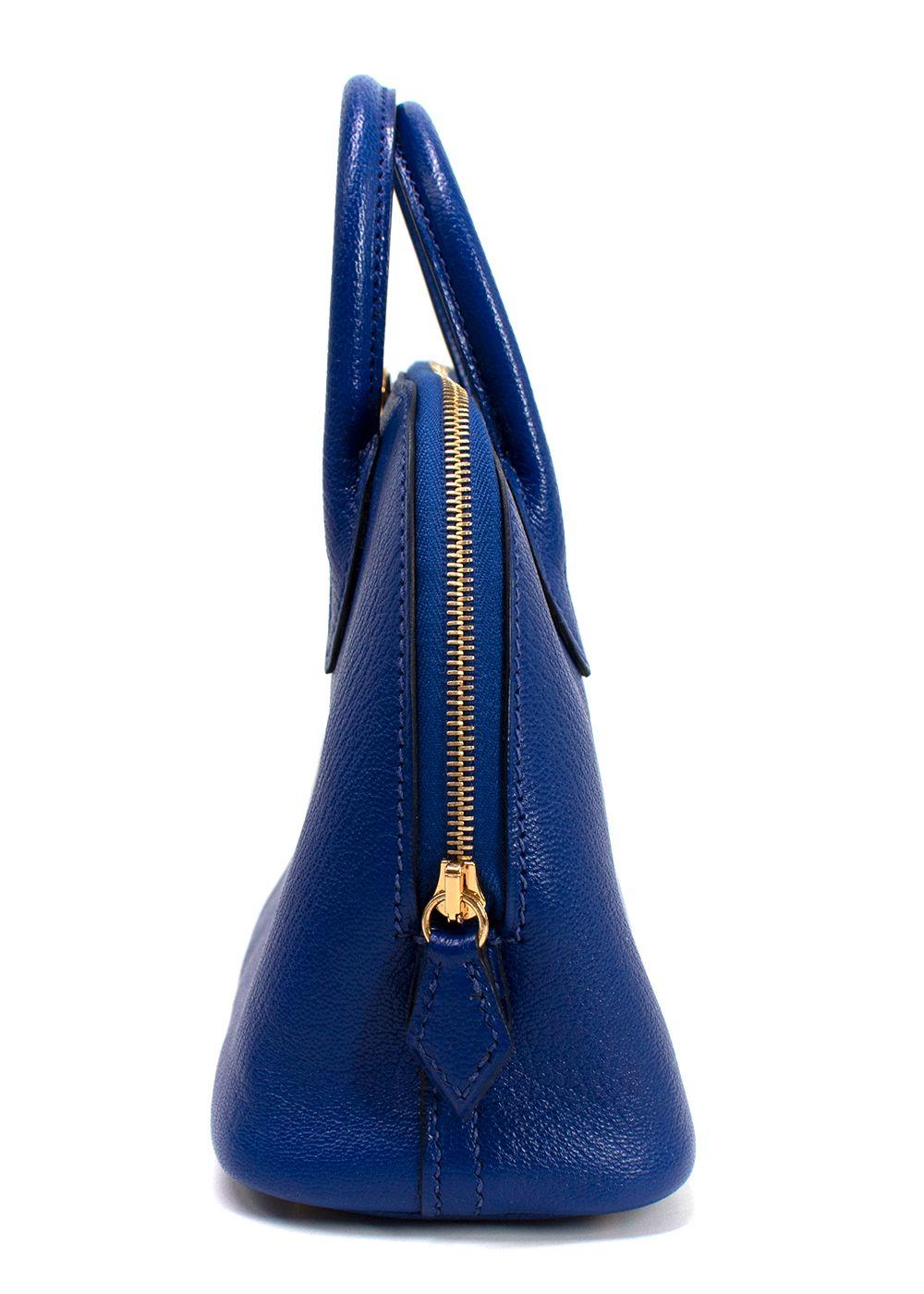 Hermès Bleu Electrique Chèvre Mini Bolide Bag GHW