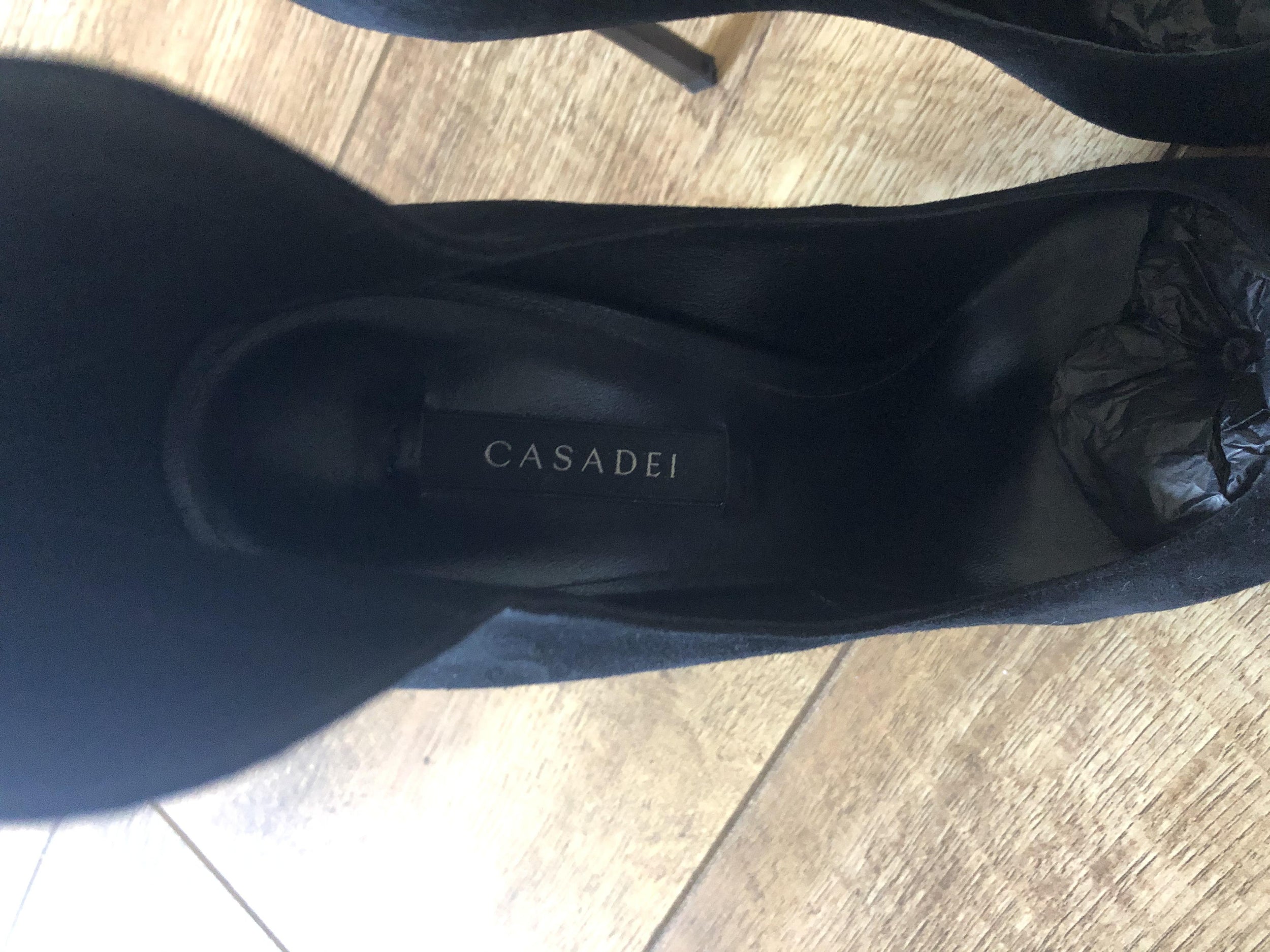 Casadei Blade Collar Suede Pump In Black