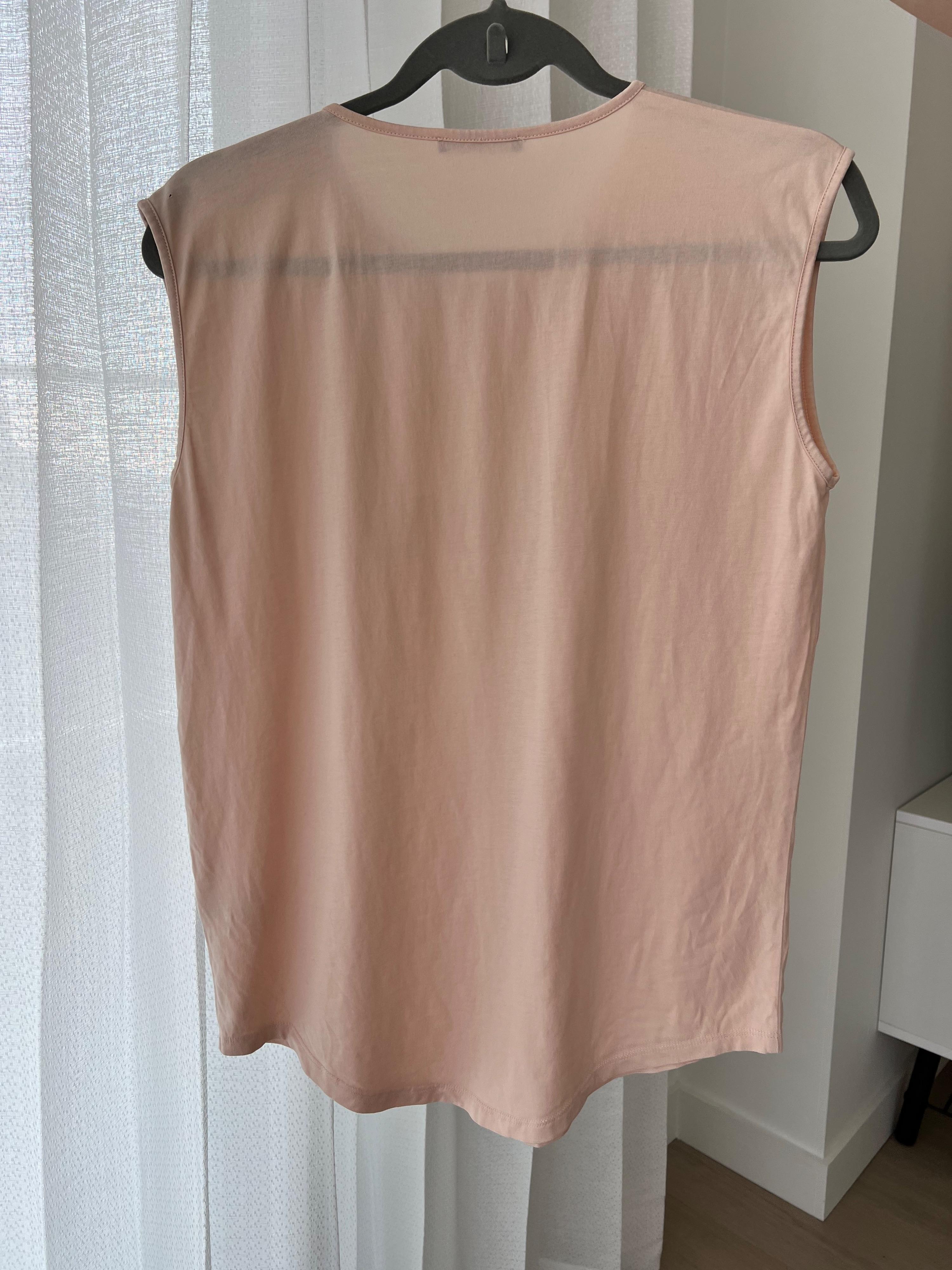 Pale pink cotton jersey logo T-shirt