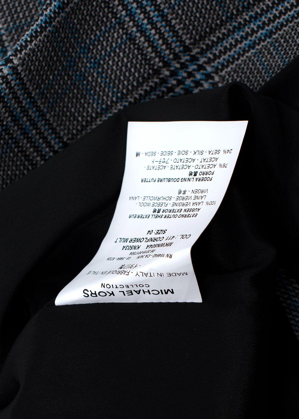 Michael Kors Grey Check Wool Single Breasted Blazer