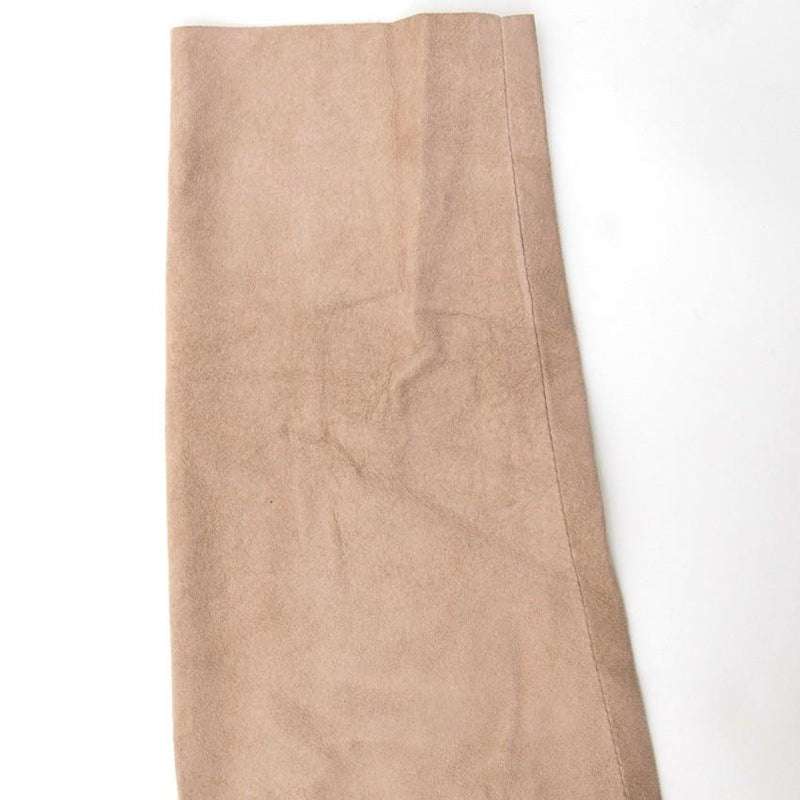 La Mania Beige Perea Long Sleeved Suede Dress