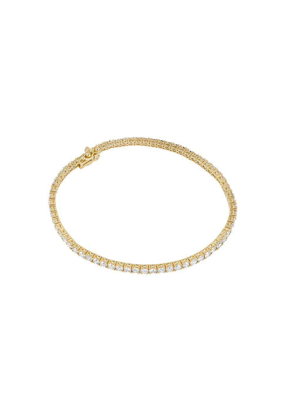 4.27ct Round Brilliant Diamond Yellow Gold Tennis Bracelet