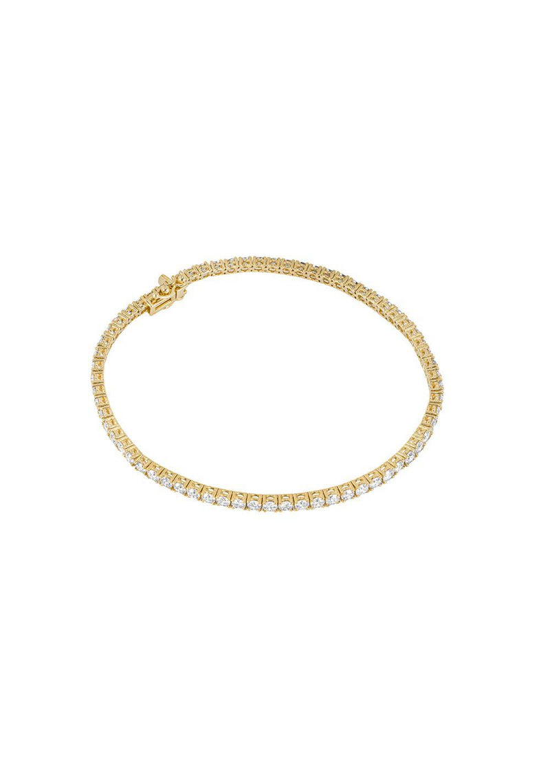 4.27ct Round Brilliant Diamond Yellow Gold Tennis Bracelet