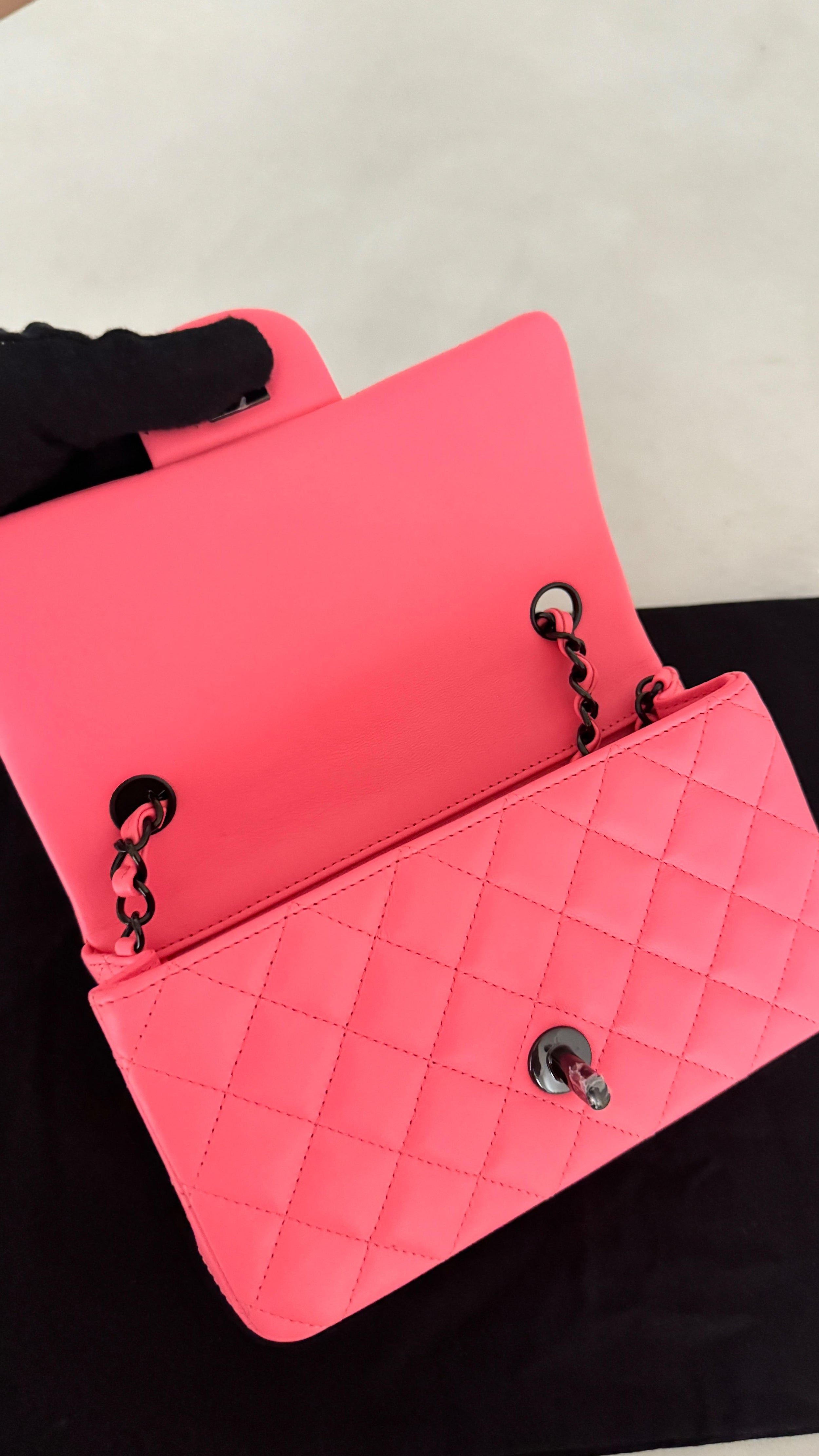 Chanel Neon Pink Limited Edition Ultra Mini Rectangular Single Flap Bag