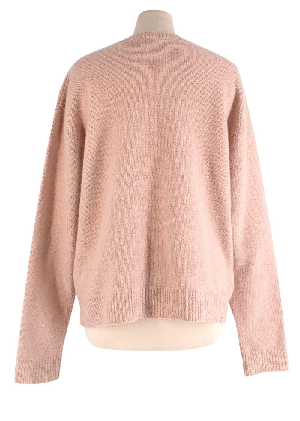 Dior Light pink square intarsia knit cashmere jumper