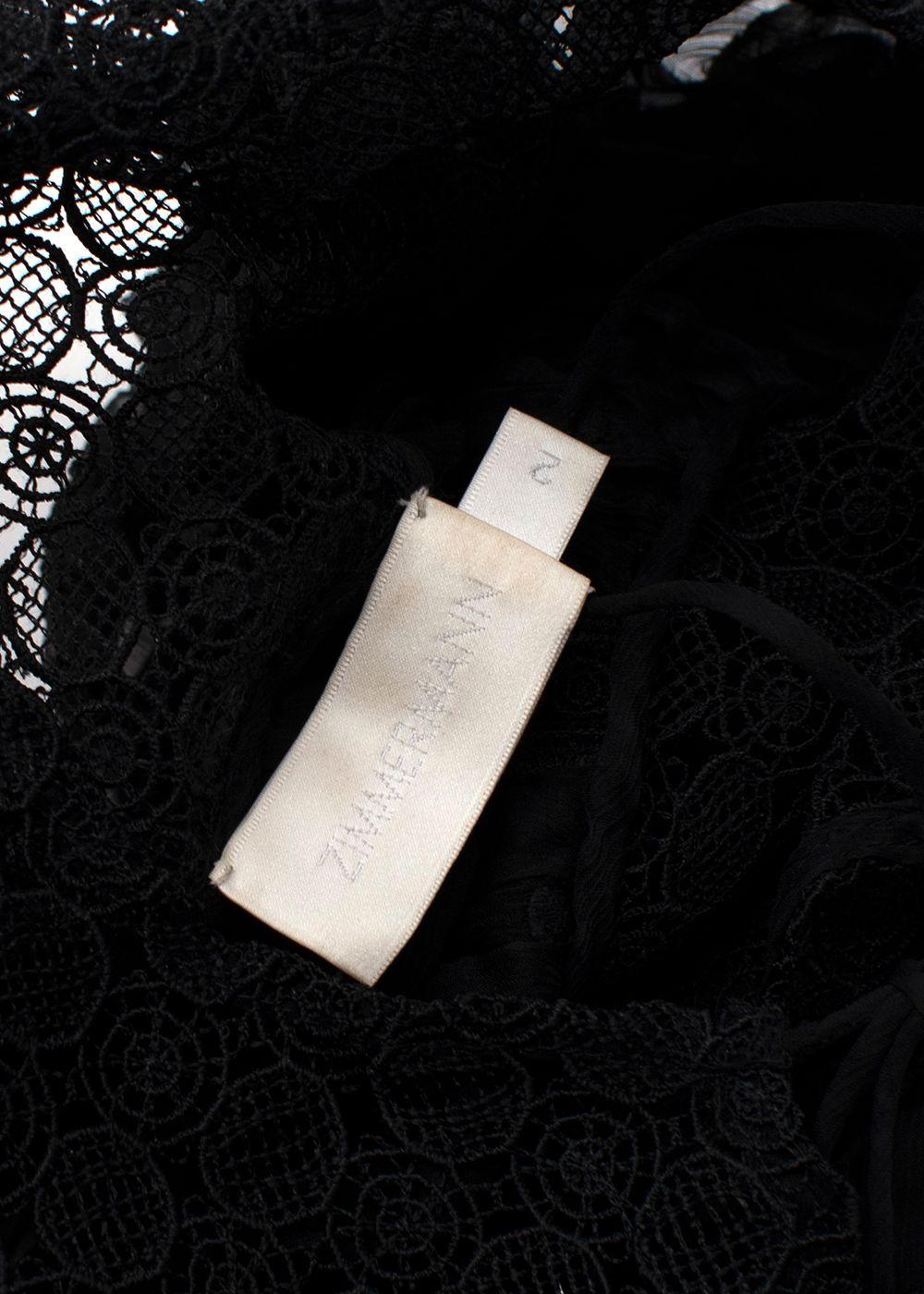 Zimmermann Black Sheer Chiffon Polka Dot Dress
