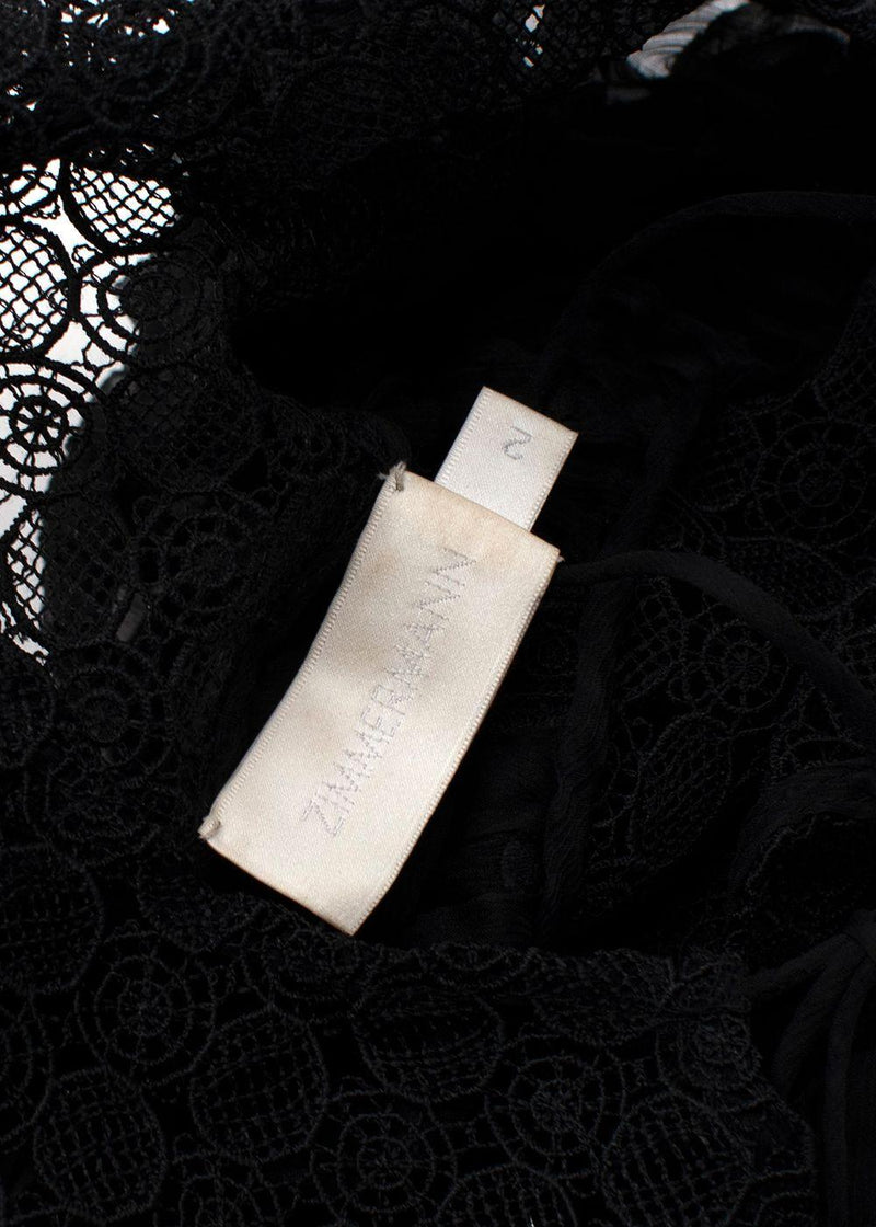 Zimmermann Black Sheer Chiffon Polka Dot Dress
