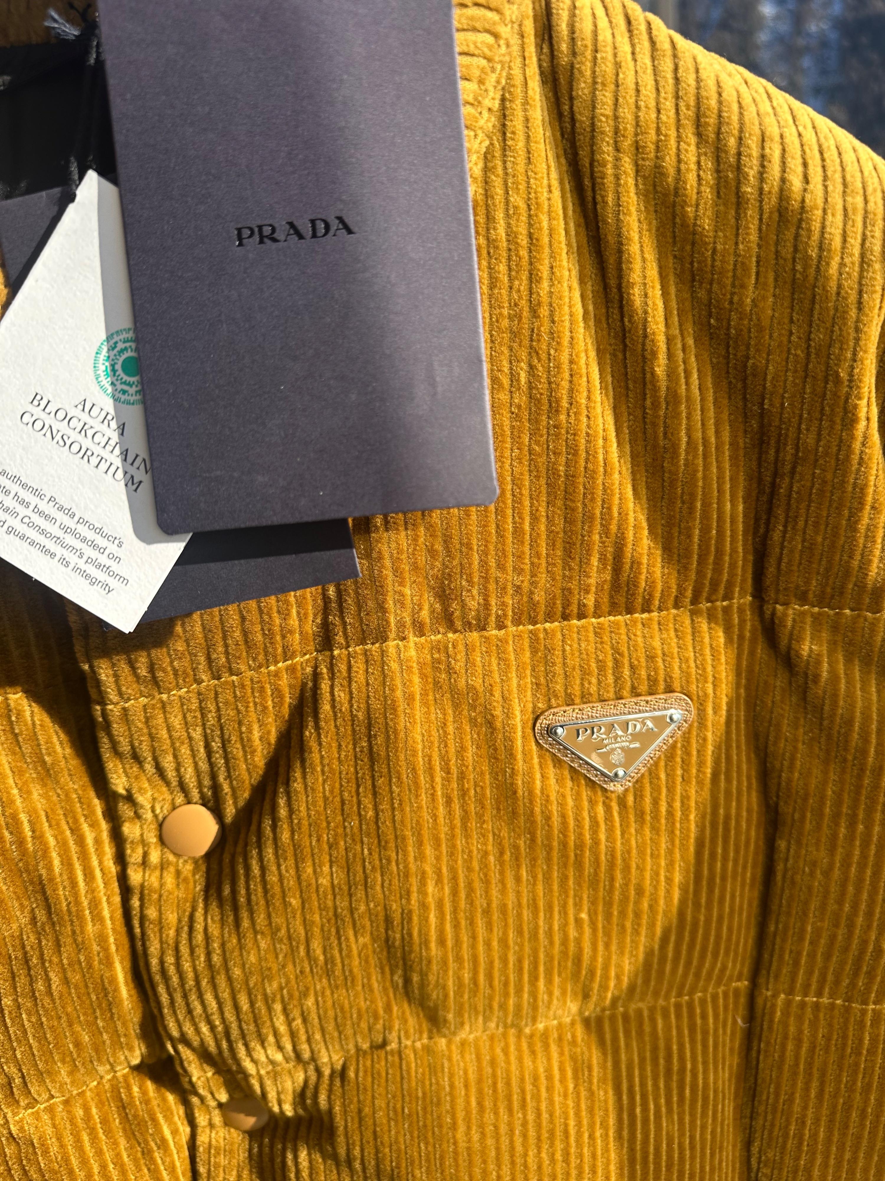 Prada Ochre Corduroy Down Jacket