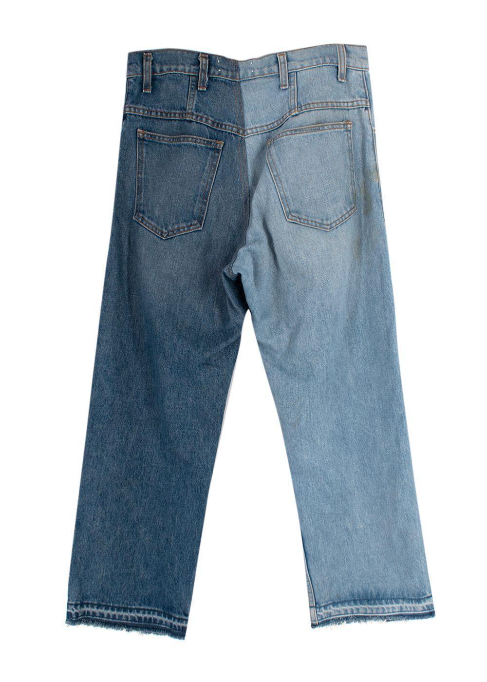 Monse Two-Tone Asymmetric Waistband Jeans