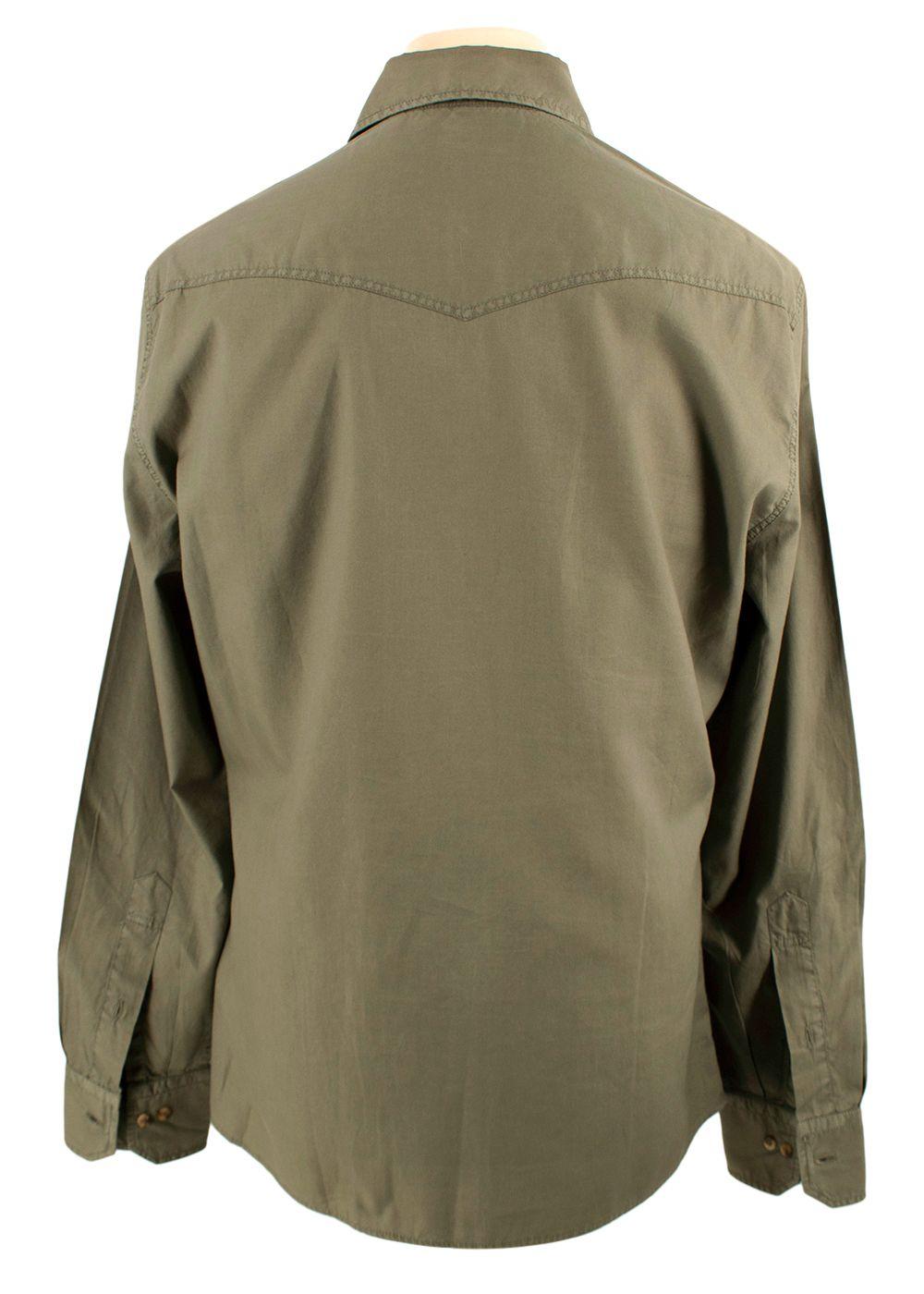Brunello Cucinelli Khaki Cotton Button-down Shirt