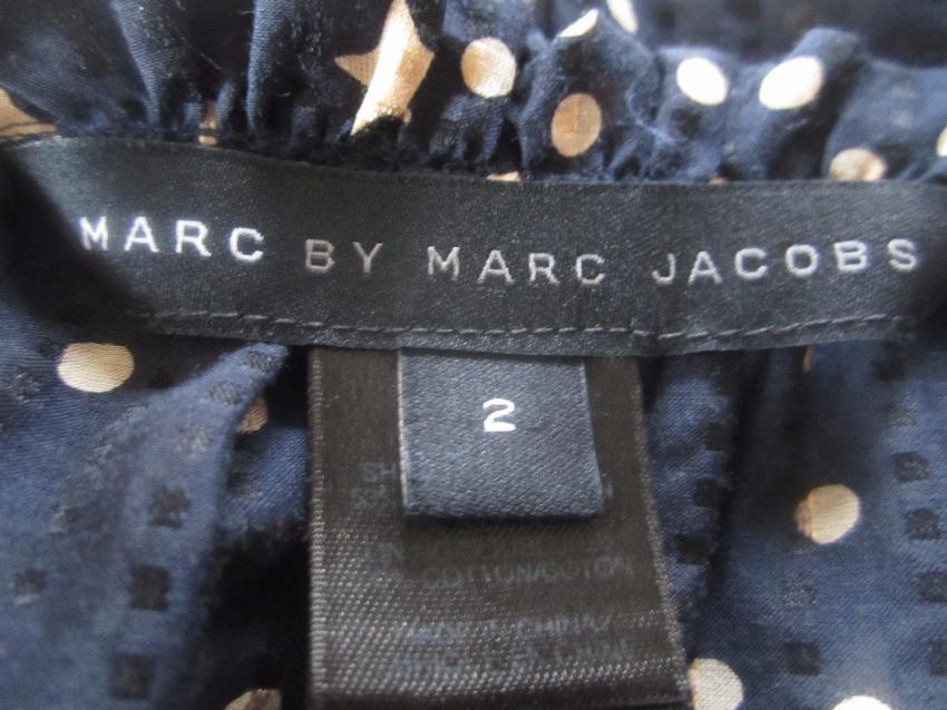 Marc by Marc Jacobs Blue White Star Print Ruffle Detail Dress