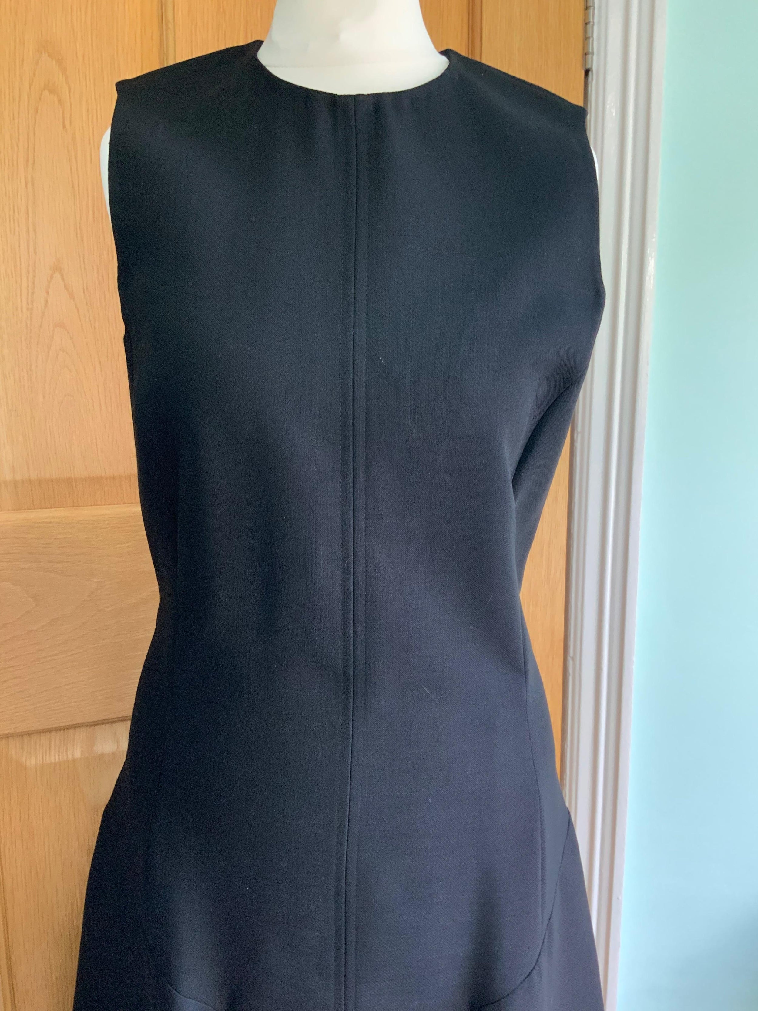 Black wool-twill Jackson pleated dress