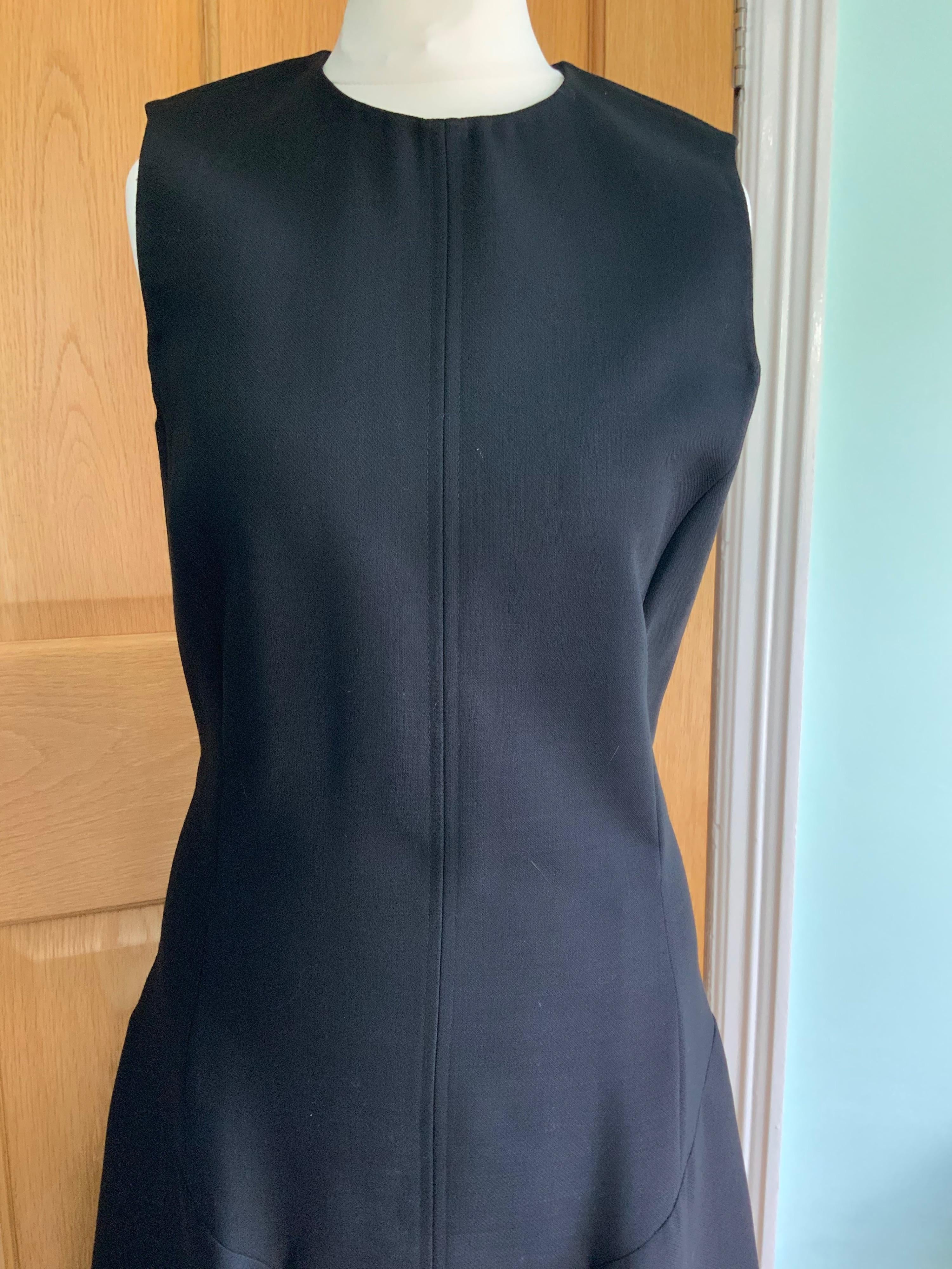 Black wool-twill Jackson pleated dress