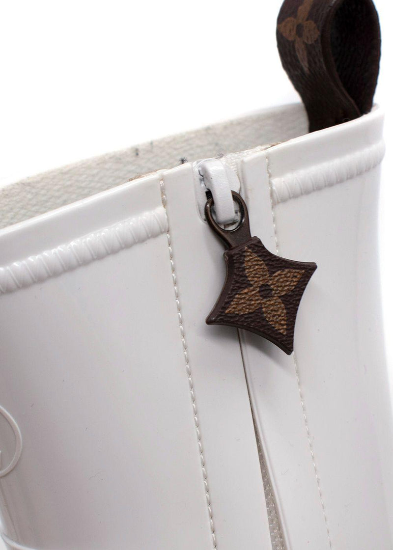 Louis Vuitton White Silhouette Shint Rubber Ankle Boot
