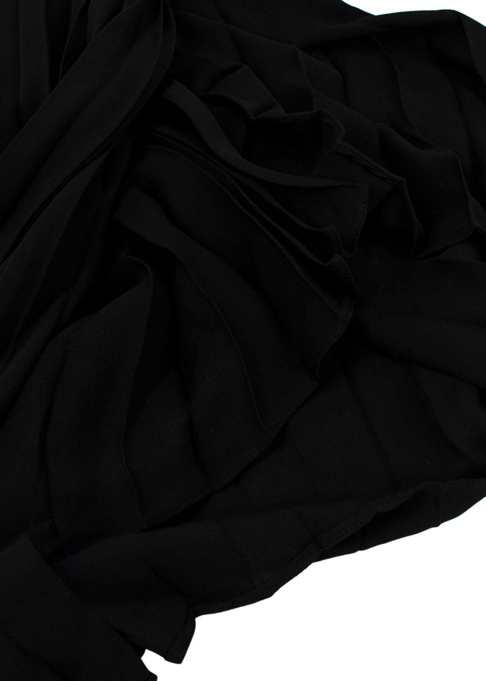 Valentino Black Pleated Satin Skirt