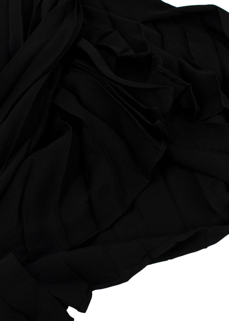 Valentino Black Pleated Satin Skirt