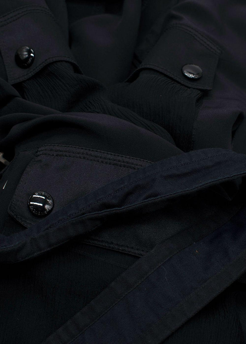 Givenchy Black  Belted  Silk Blend Utility Jacket