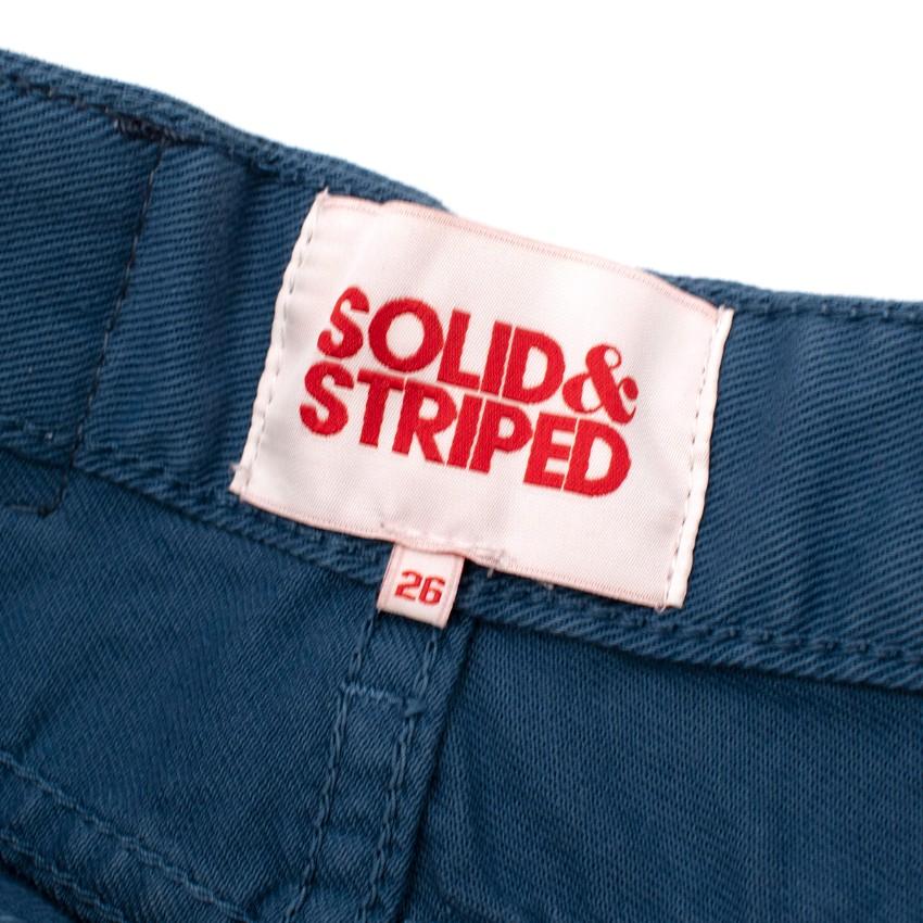 Solid & Striped Blue Cotton Shorts