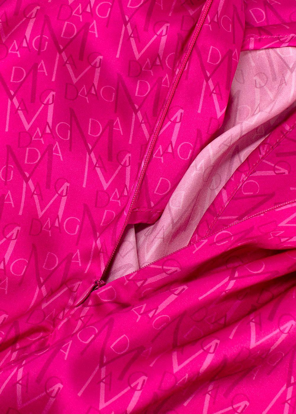Magda Butrym Pink Monogram Silk Midi Skirt