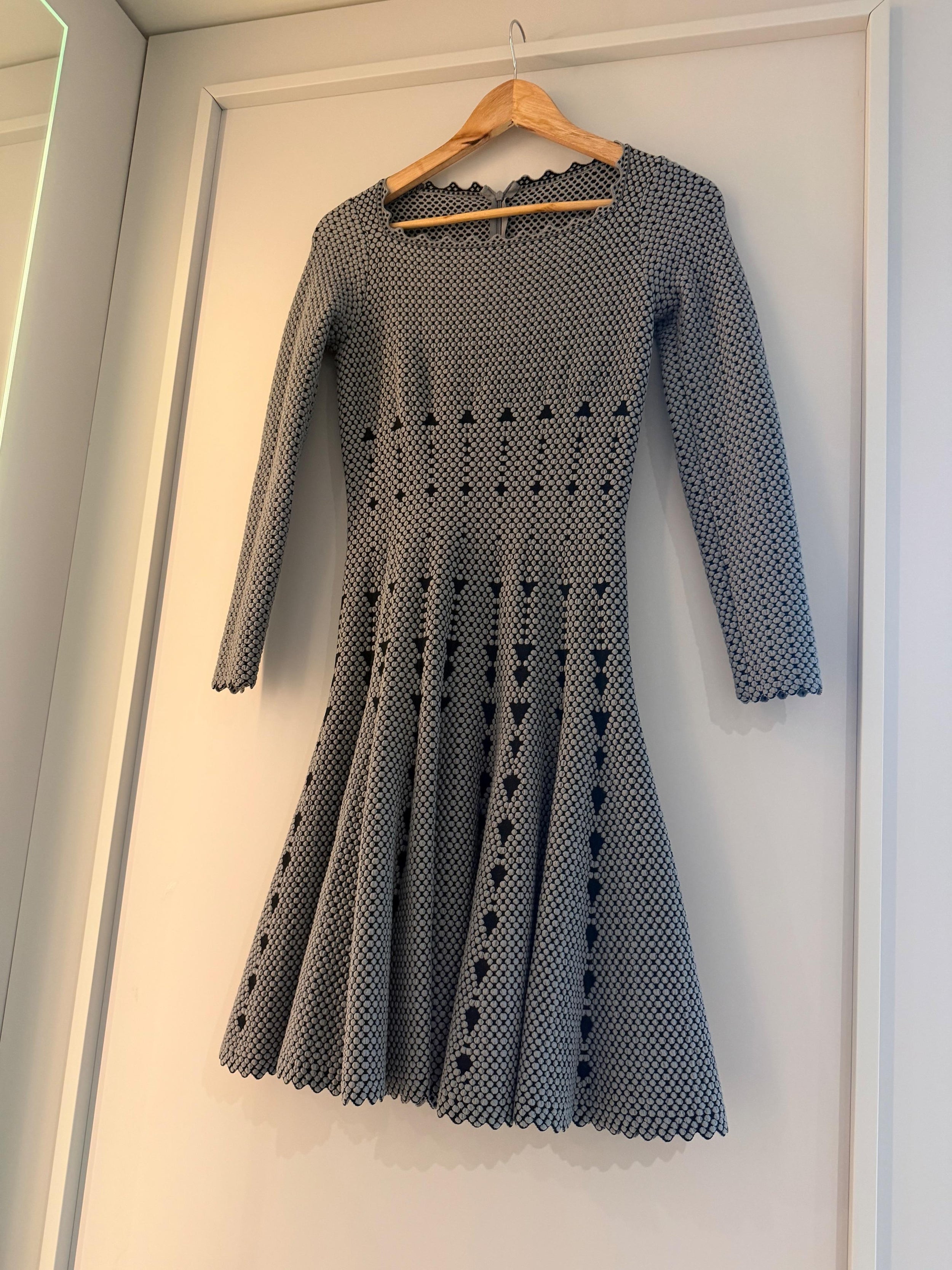 Alaia Grey Fit And Flare Dress