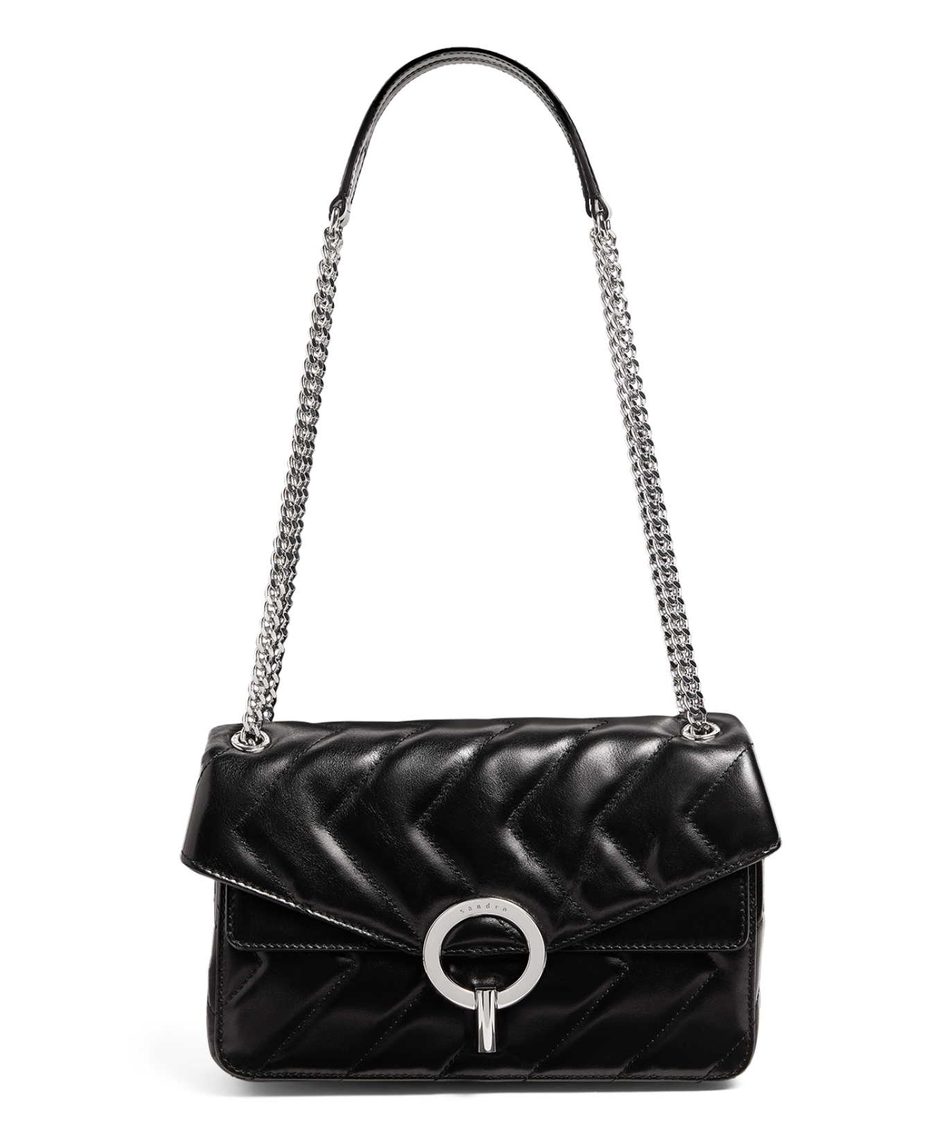 Sandro Paris Quilted Leather Yza Shoulder Bag