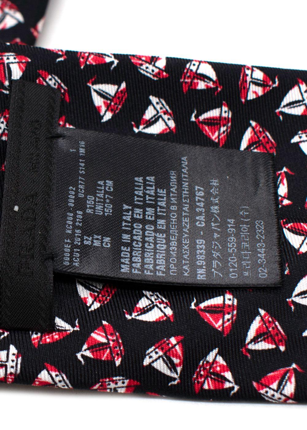 Prada Sailing Boat Silk Tie