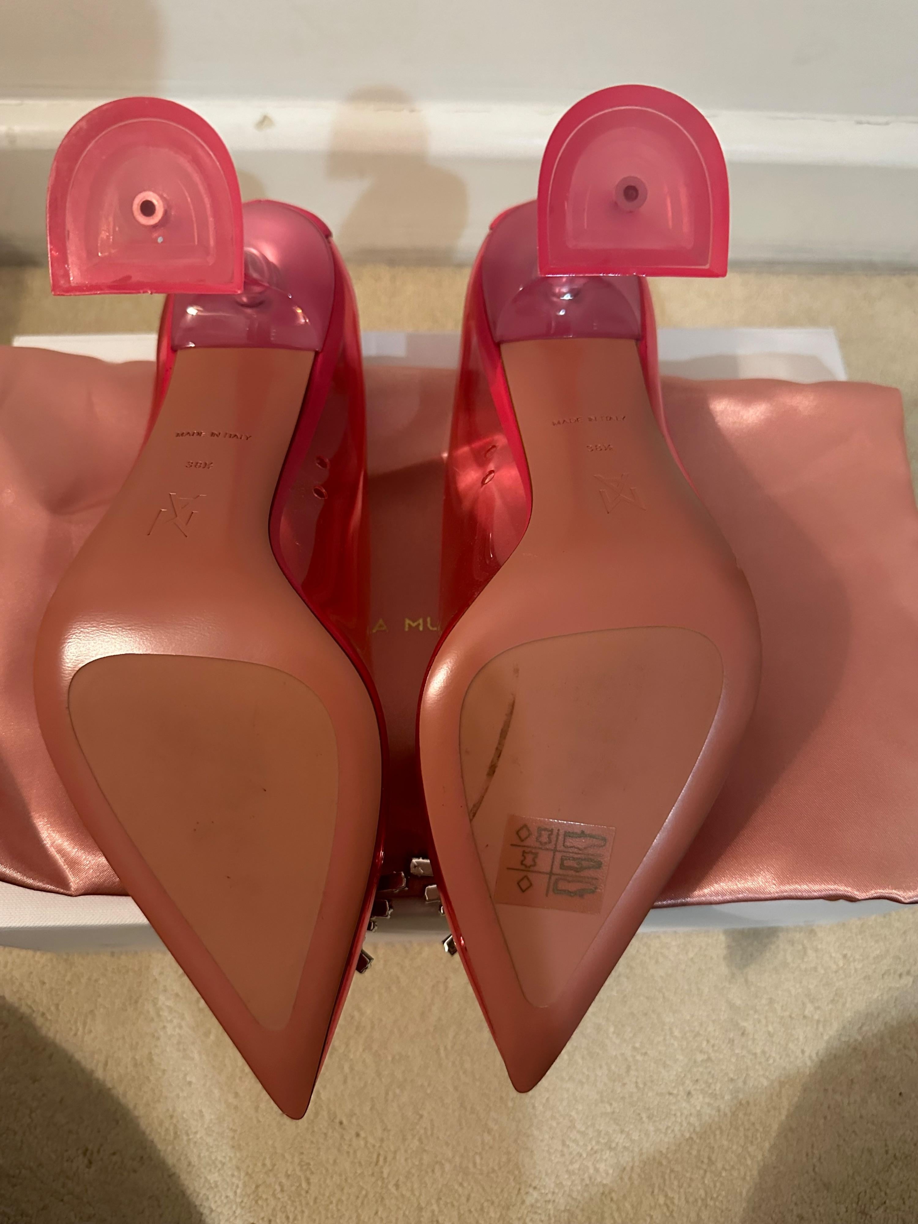 Amina Muaddi Pink Begum Crystal Embellished PVC Pumps