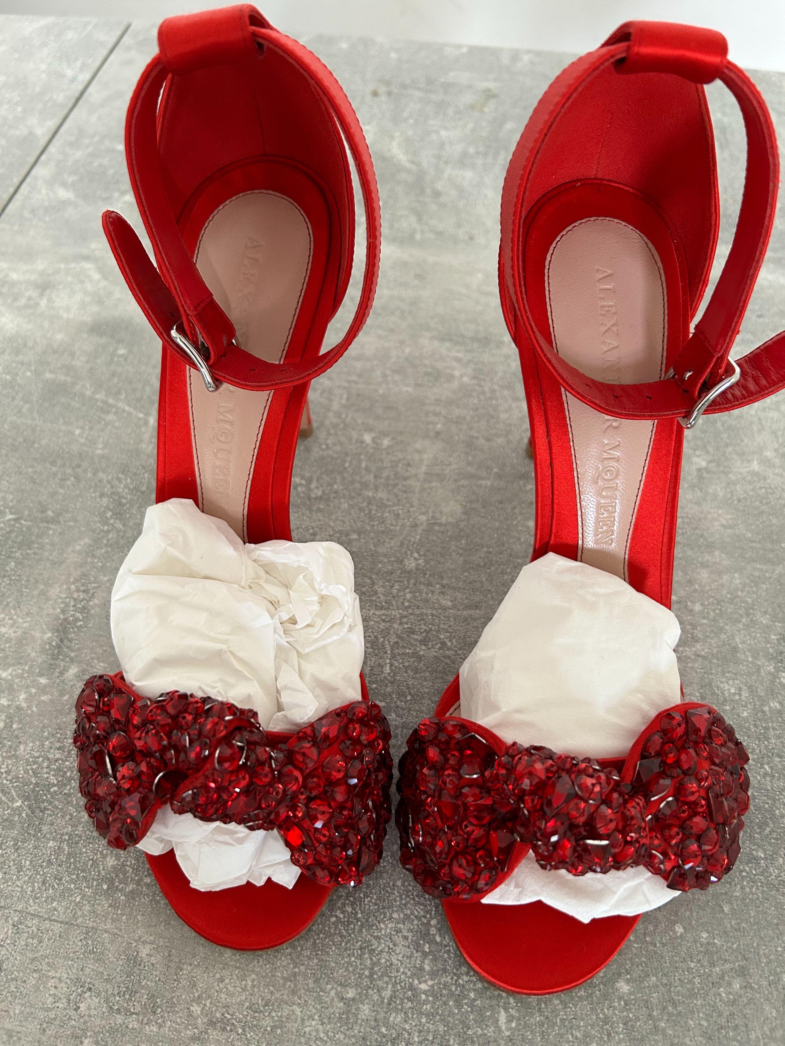 Crystal Bow Embellished Sandals