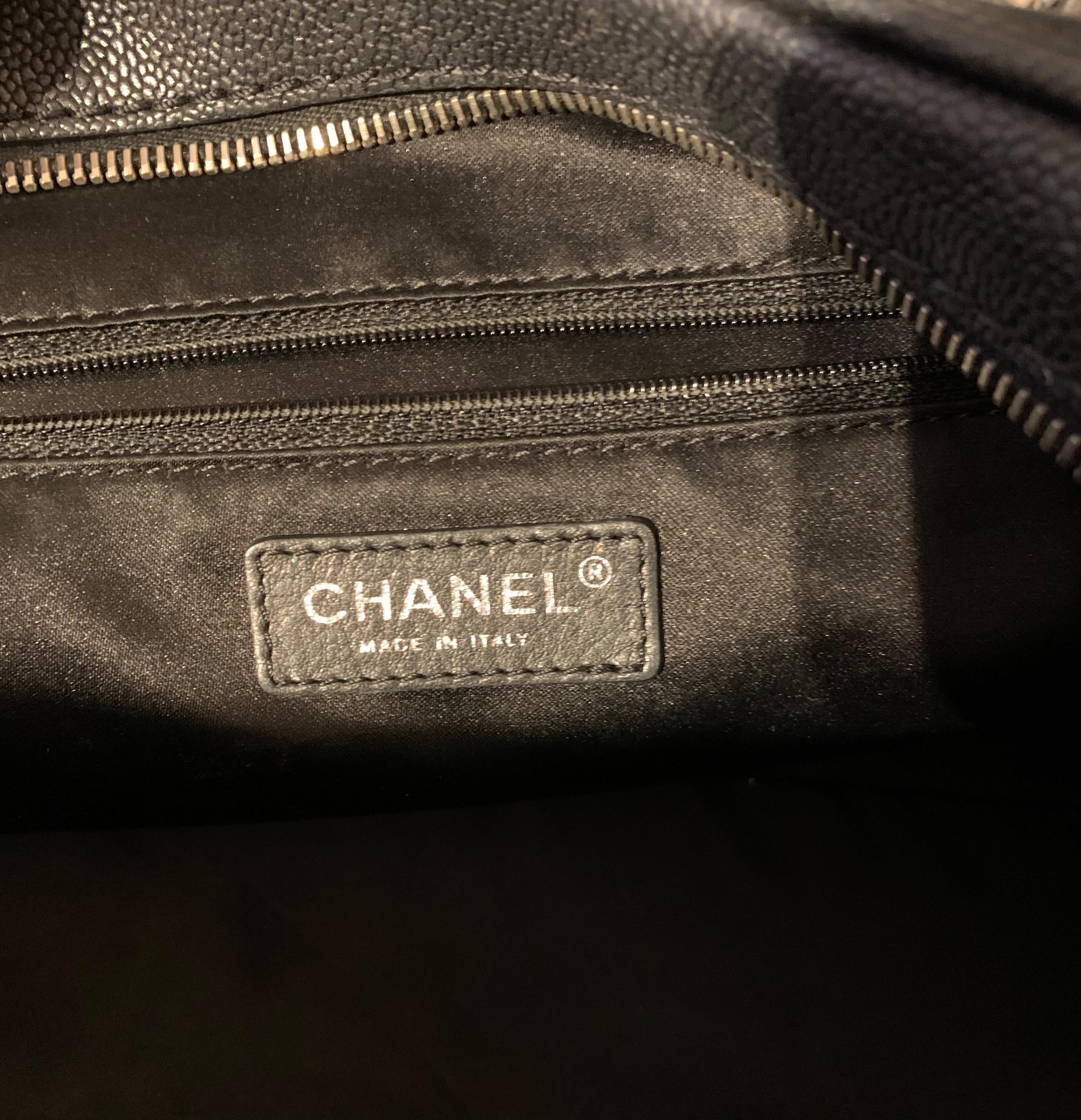 Chanel Black Caviar Leather Camera Bag