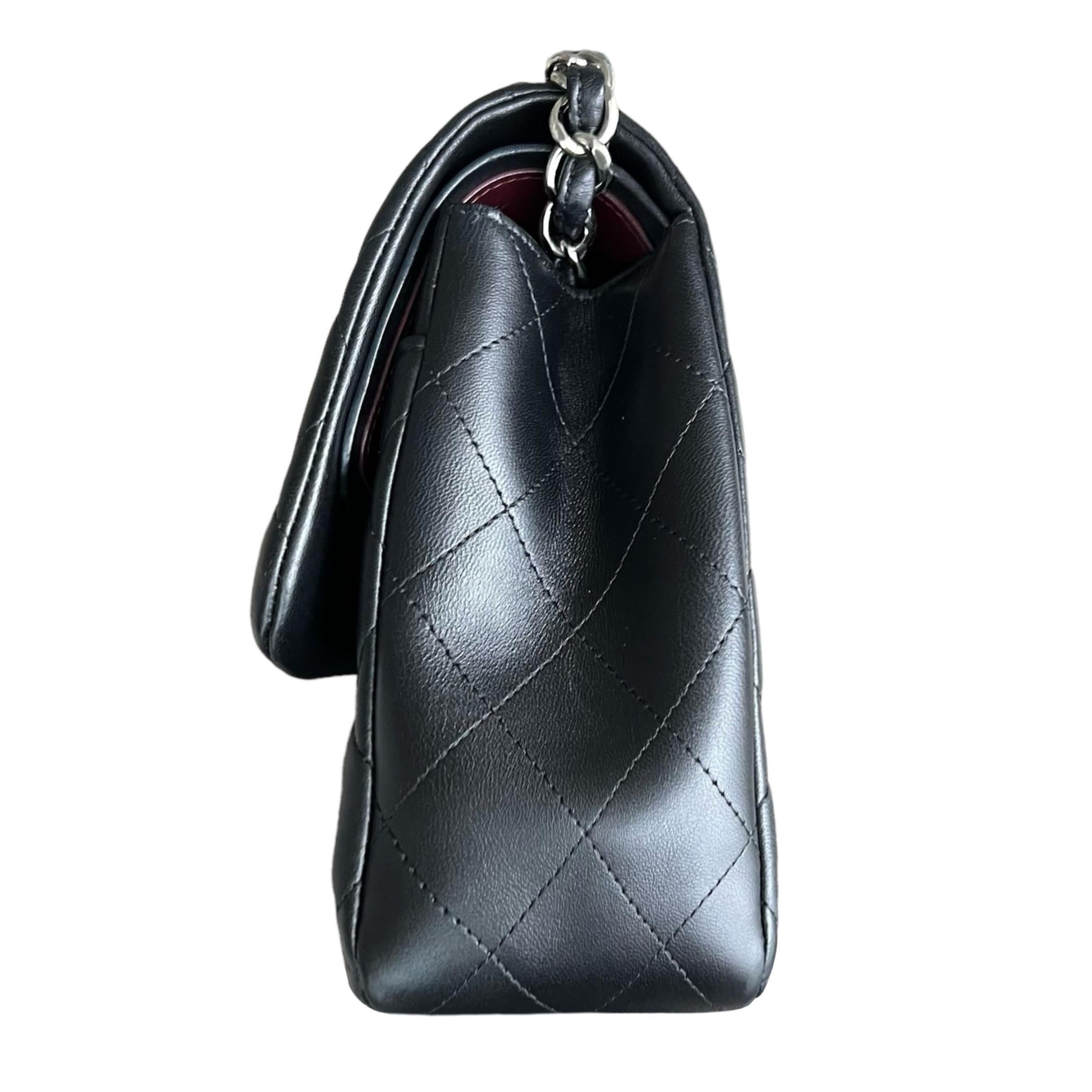 Chanel Black Lambskin Jumbo Double Flap Bag