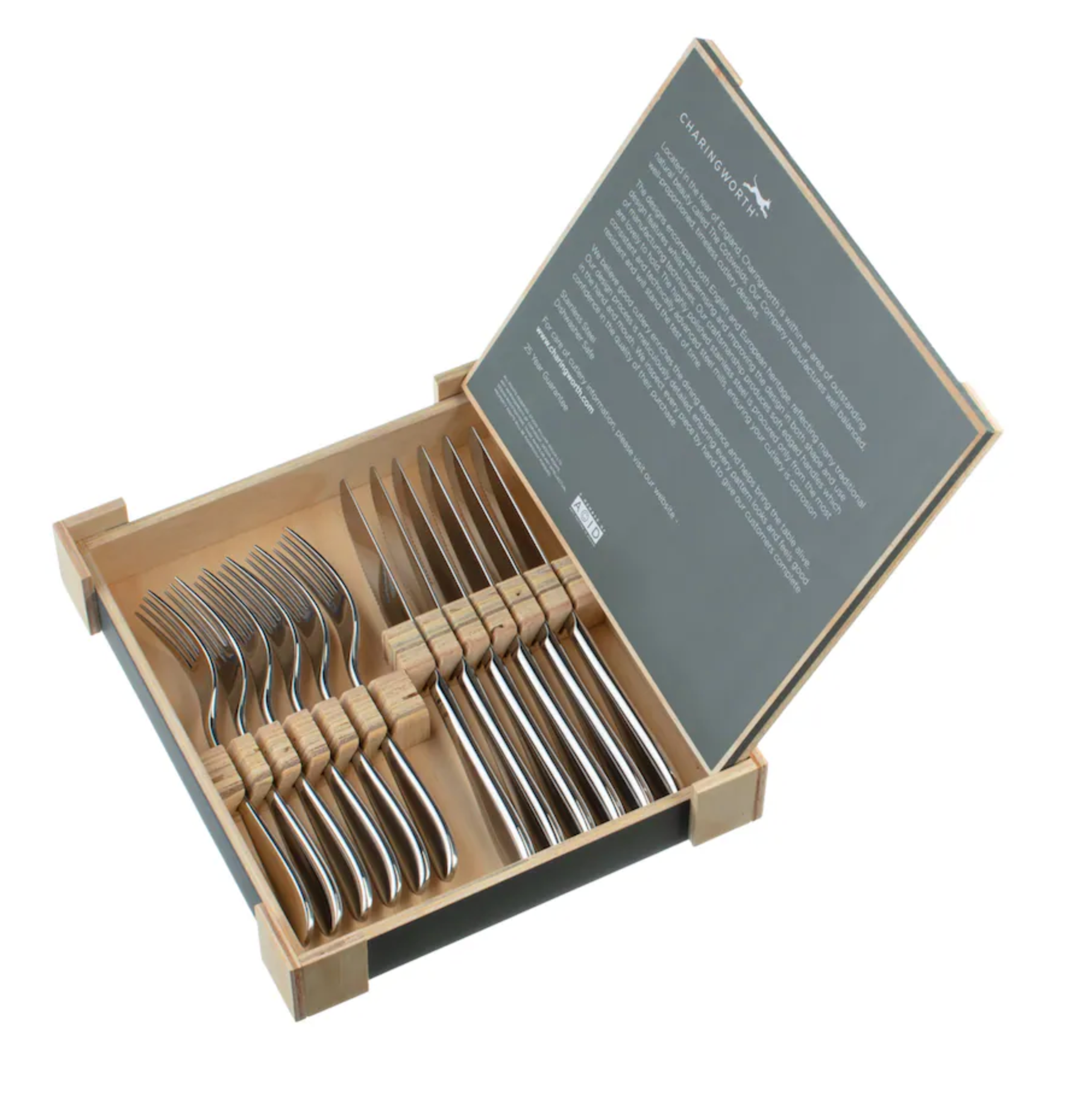 Charingworth Santol Stainless Steel Steak Knife and Fork Set