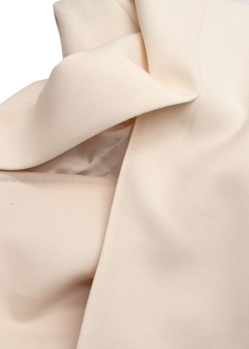 Dolce & Gabbana Cream Double Breasted Longline  Wool Coat