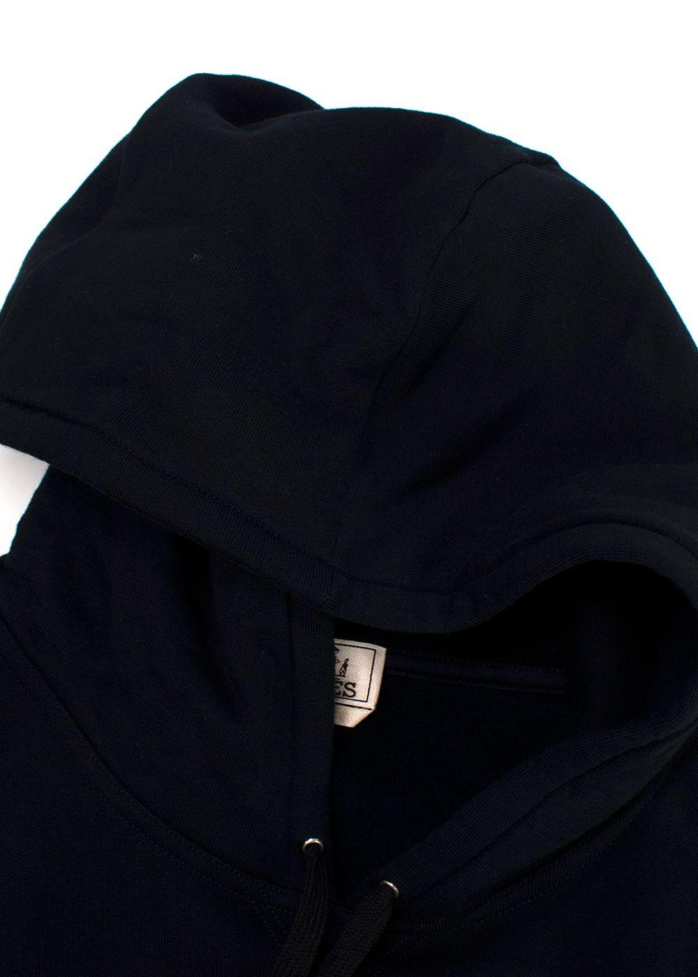 Hermes Dark Navy Hoodie with Leather Detail