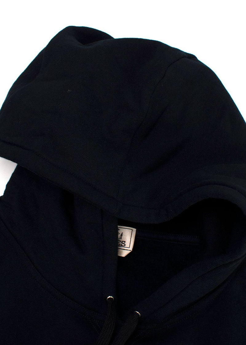 Hermes Dark Navy Hoodie with Leather Detail